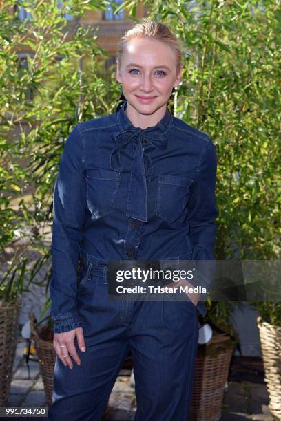 Anna Maria Muehe attends the Riani show during the Berlin Fashion Week Spring/Summer 2019 at ewerk on July 4, 2018 in Berlin, Germany.