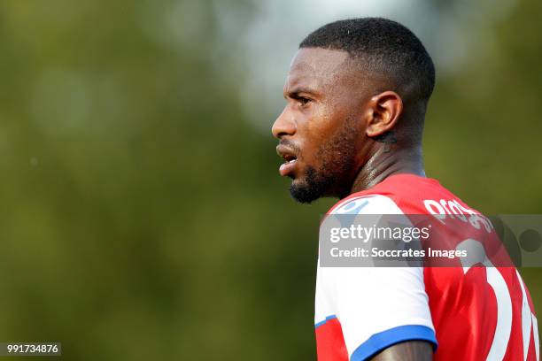 Stefano Denswil of Club Brugge during the Club Friendly match between Club Brugge v Steaua Bucharest at the Sportpark De Westeneng on July 4, 2018 in...