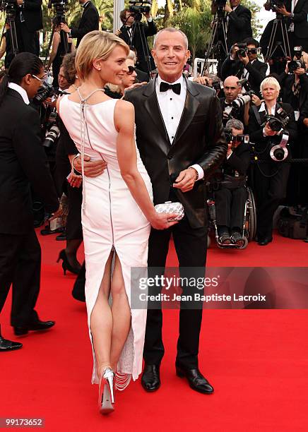 Sarah Marshall and Jean-Claude Jitrois attend the Opening Night Premiere of 'Robin Hood' at the Palais des Festivals during the 63rd Annual...