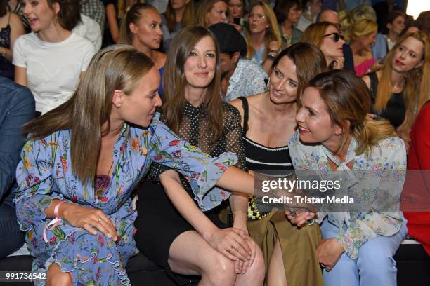 Sonja Gerhardt, Alexandra Maria Lara, Eva Padberg and Nadine Warmuth attend the Riani show during the Berlin Fashion Week Spring/Summer 2019 at ewerk...