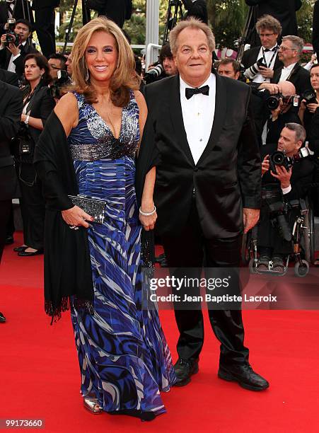 Denise Rich and Massimo Gargia attend the Opening Night Premiere of 'Robin Hood' at the Palais des Festivals during the 63rd Annual International...