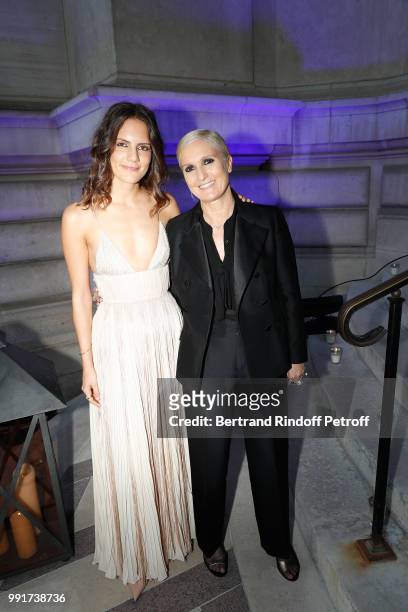 Maria Grazia Chiuri and her daughter Rachele Regini attend Cocktail of Federation de la Haute Couture et de la Mode as part of Paris Fashion Week...