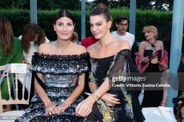 Giovanna Battaglia and Bianca Brandolini D'Adda attend the Valentino Haute Couture Fall Winter 2018/2019 show as part of Paris Fashion Week on July...