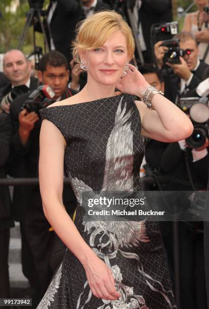 Actress Cate Blanchett attends the "Robin Hood" Premiere at the Palais des Festivals during the 63rd Annual Cannes Film Festival on May 12, 2010 in...