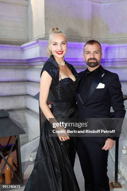 Julien Fournie and Model attend Cocktail of Federation de la Haute Couture et de la Mode as part of Paris Fashion Week Haute-Couture Fall/Winter...