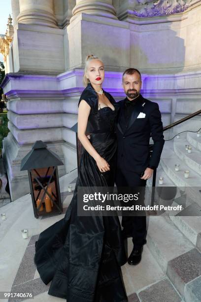 Julien Fournie and Model attend Cocktail of Federation de la Haute Couture et de la Mode as part of Paris Fashion Week Haute-Couture Fall/Winter...