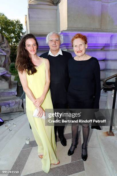 Dancer Megan Le Crone, guest and Adeline Andre attends Cocktail of Federation de la Haute Couture et de la Mode as part of Paris Fashion Week...