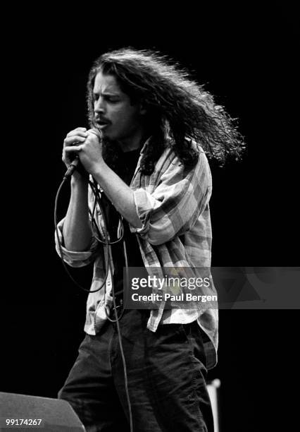 Chris Cornell from Soundgarden performs live on stage at Pinkpop festival in Landgraaf, Netherlands on June 08 1992