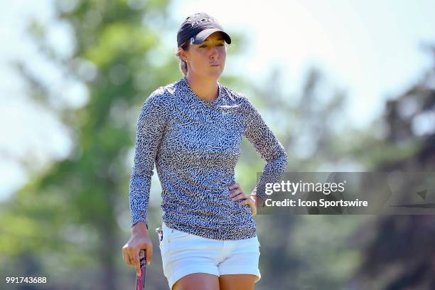 Jaye Marie Green looks on during the second round of the KPMG Women's PGA Championship on June 29, 2018 at the Kemper Lakes Golf Club in Kildeer,...