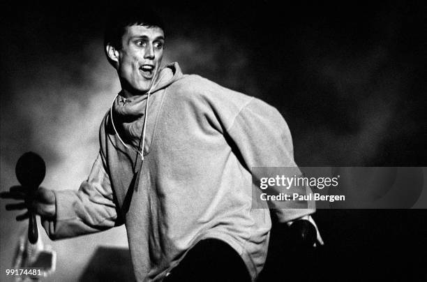 Mark 'Bez' Berry from Happy Mondays performs live on stage at Pinkpop festival in Landgraaf, Netherlands on May 20 1991