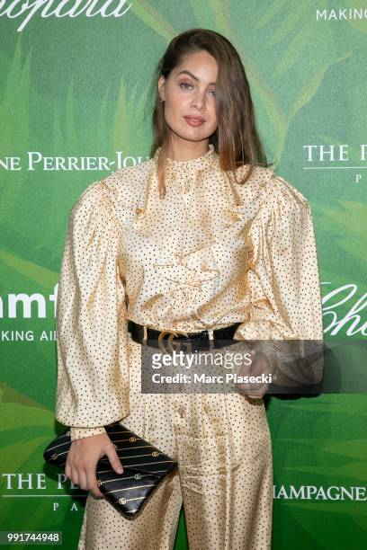 Actress Marie-Ange Casta attends the amfAR Paris Dinner 2018 at The Peninsula Hotel on July 4, 2018 in Paris, France.