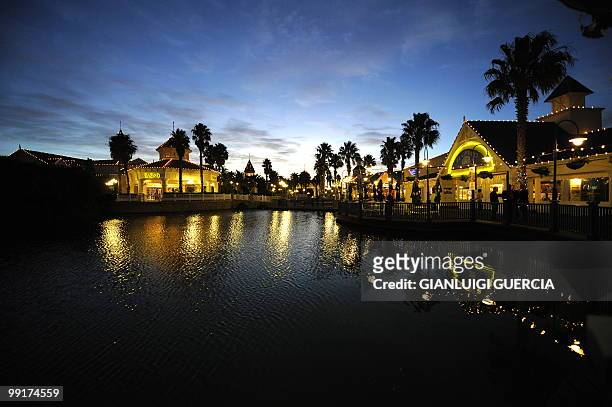 General view of the inside artificial lake of the "boardwalk" shopping center and casino is seen on May 13, 2010 in Port Elizabeth, South Africa....