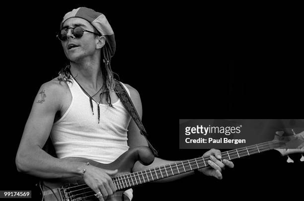Les Claypool from Primus performs live on stage at Pinkpop festival in Landgraaf, Netherlands on May 20 1991
