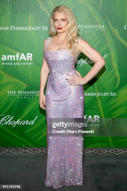 Angela Ismailos attends the amfAR Paris Dinner 2018 at The Peninsula Hotel on July 4, 2018 in Paris, France.