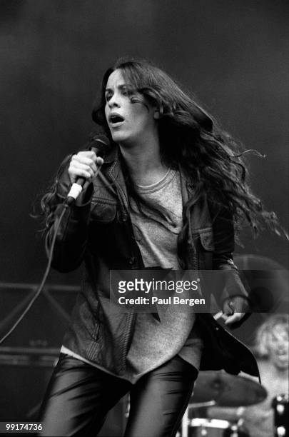 Alanis Morissette performs live on stage at Pinkpop Festival in Landgraaf, Netherlands on May 27 1996