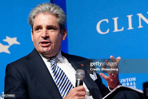 Jay Fishman, chief executive officer of Travelers Cos Inc., speaks during the Clinton Global Initiative mid-year meeting in New York, U.S., on...