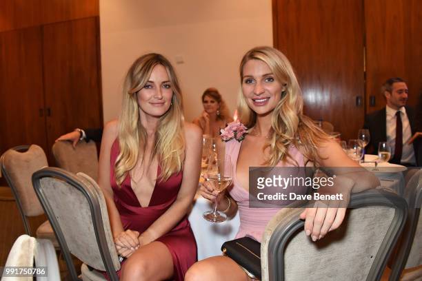 Fran Newman Young and Olivia Newman-Young attend the Grand Prix Ball, ahead of the British Grand Prix 2018, at The Hurlingham Club on July 4, 2018 in...