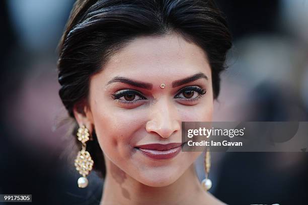 Actress Deepika Padukone attends the 'On Tour' Premiere at the Palais des Festivals during the 63rd Annual Cannes Film Festival on May 13, 2010 in...