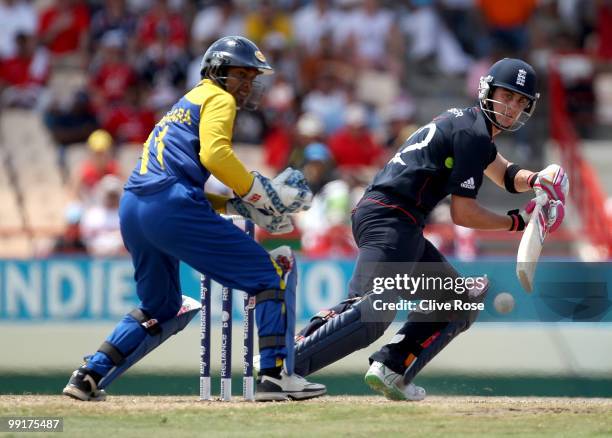 Craig Kieswetter of England in action during the semi final of the ICC World Twenty20 between England and Sri Lanka at the Beausjour Cricket Ground...