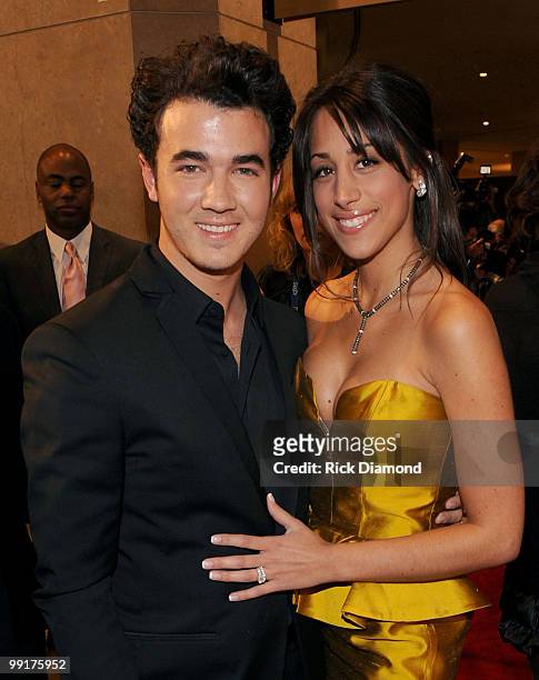 Singer Kevin Jonas and Danielle Deleasa arrive at the 52nd Annual GRAMMY Awards - Salute To Icons Honoring Doug Morris held at The Beverly Hilton...