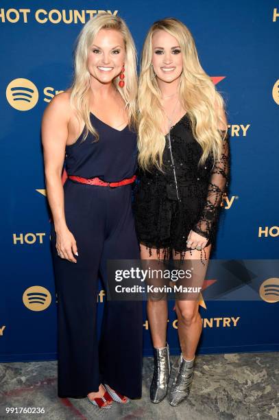Spotify Head of Artist and Label Marketing Brittany Schaeffer and Carrie Underwood attend the Spotify's Hot Country Live Series with Carrie...