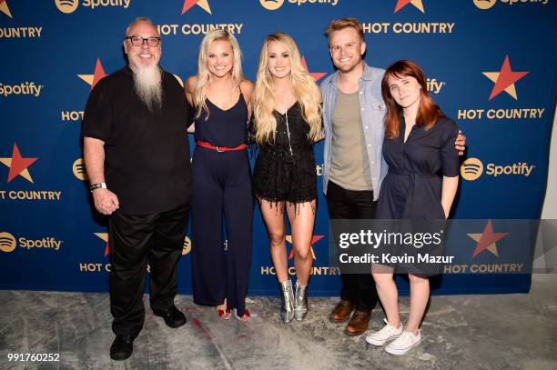 Spotify Global Head of Country John Marks, Spotify Head of Artist and Label Marketing Brittany Schaeffer, Carrie Underwood, Spotify Creative Manager...