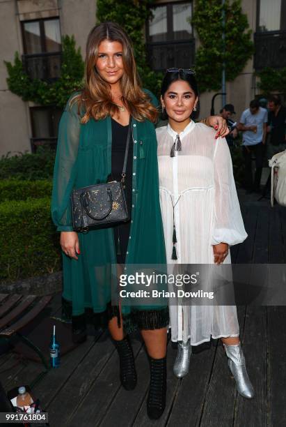 Farina Opoku and Julia Steyns attend the Marcel Ostertag show during the Berlin Fashion Week Spring/Summer 2019 at Westin Grand Hotel on July 4, 2018...