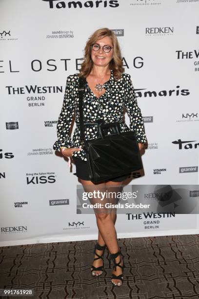 Maren Gilzer attends the Marcel Ostertag show during the Berlin Fashion Week Spring/Summer 2019 at Westin Grand Hotel on July 4, 2018 in Berlin,...