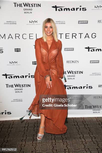 Annika Gassner attends the Marcel Ostertag show during the Berlin Fashion Week Spring/Summer 2019 at Westin Grand Hotel on July 4, 2018 in Berlin,...