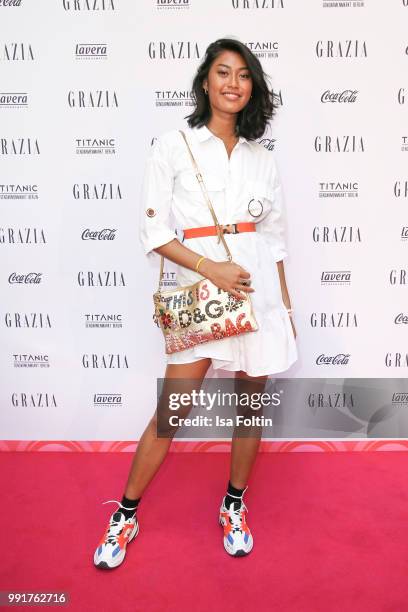 Anuthida Ploypetch during the Grazia Pink Hour at Titanic Hotel on July 4, 2018 in Berlin, Germany.