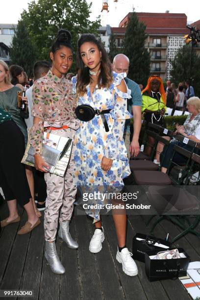 Blogger Anh Phoenix, Julia Steyns attend the Marcel Ostertag show during the Berlin Fashion Week Spring/Summer 2019 at Westin Grand Hotel on July 4,...