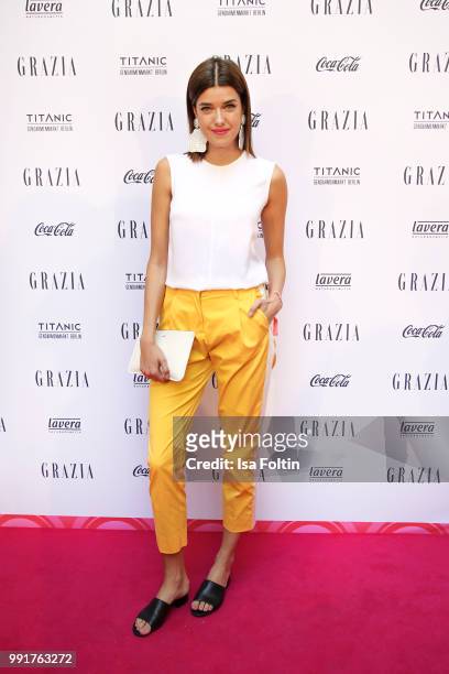 Marie Nasemann during the Grazia Pink Hour at Titanic Hotel on July 4, 2018 in Berlin, Germany.