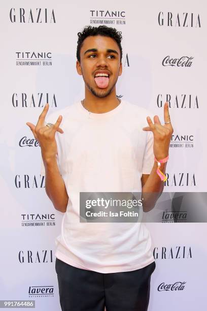 Langston Uibel during the Grazia Pink Hour at Titanic Hotel on July 4, 2018 in Berlin, Germany.