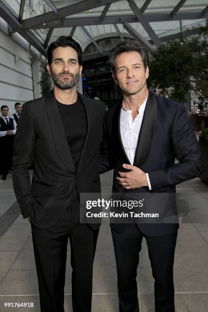 Ian Bohen and Tyler Hoechlin attend the amfAR Paris Dinner at The Peninsula Hotel on July 4, 2018 in Paris, France.