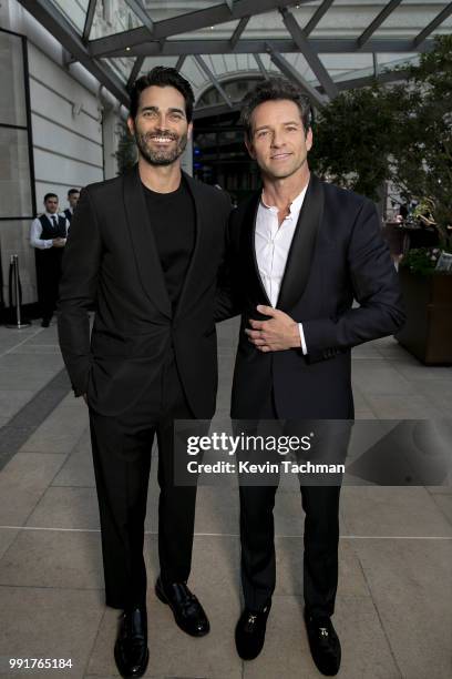 Tyler Hoechlin and Ian Bohen attend the amfAR Paris Dinner at The Peninsula Hotel on July 4, 2018 in Paris, France.