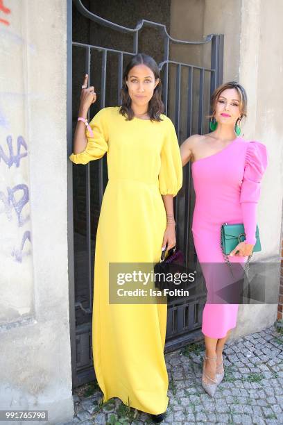 Rabea Schif and Nazan Eckes during the Grazia Pink Hour at Titanic Hotel on July 4, 2018 in Berlin, Germany.