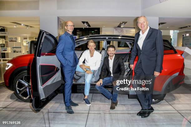 Klaus Bischoff, Timur Bartels, Oliver Berben and Juergen Stackmann during the exhibition preview of 'Driving Vizzions to Reality' at DRIVE....