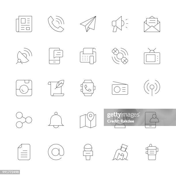 communication icons - ultra thin line series - ultra stock illustrations