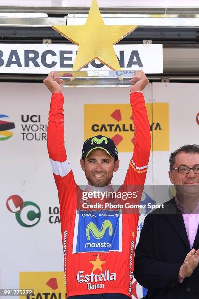 97Th Volta Ciclista A Catalunya 2017, Stage 7Podium, Alejandro Valverde Red Mountain Jersey, Celebration, Trophy/ Barcelona - Barcelona / Tour Of...