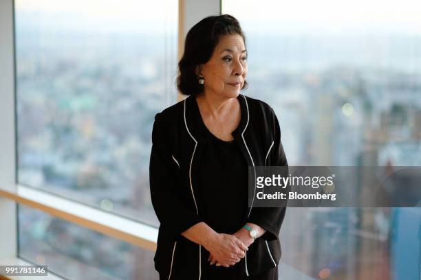 Helen Yuchengco-Dee, chairman of Rizal Commercial Banking Corp., stands for a photograph prior to an interview in Manila, the Philippines, on...