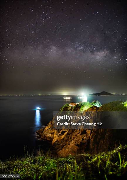 milky way - hk landscape stock-fotos und bilder