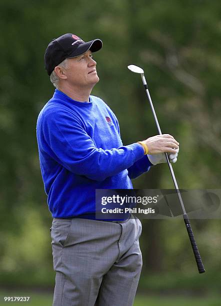 Roger Chapman of England in action during the second round of the Handa Senior Masters presented by the Stapleford Forum played at Stapleford Park on...