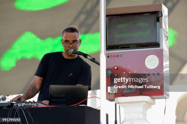 Musician Conputer JAY performs at 6th annual Grand Park + the Music Center's 4th of July Block Party at Los Angeles Grand Park on July 4, 2018 in Los...