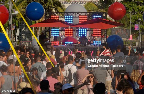 Andres Uribe performs at 6th annual Grand Park + the Music Center's 4th of July Block Party at Los Angeles Grand Park on July 4, 2018 in Los Angeles,...