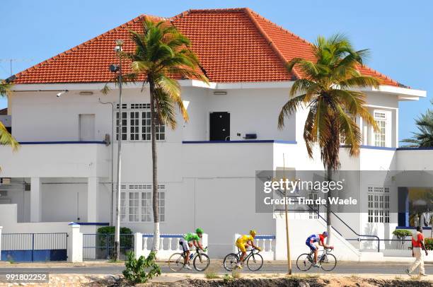 Amstel Curacao Race 2009Illustration Illustratie, Koos Moerenhout / Alberto Contador Yellow Jersey, Thor Hushovd ( Green Jersey, Willemstad , / Tim...