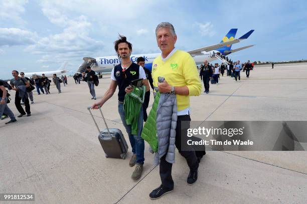 97Th Tour Of Italy 2014, Restday 1 Serge Parsani Sportsdirector Team Neri Sottoli /Flight Transfert From Dublin Towards Bari / Rustdag Jour De Repos...