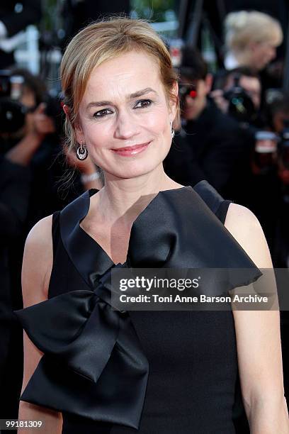 Actress and Director Sandrine Bonnaire attends the Premiere of 'On Tour' at the Palais des Festivals during the 63rd Annual International Cannes Film...