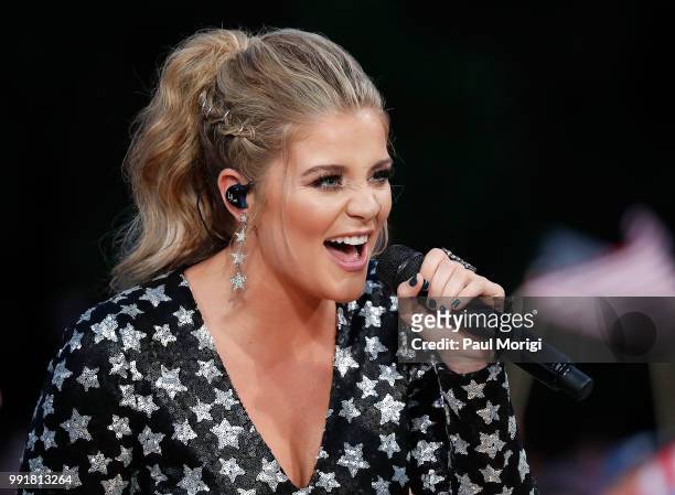 Country music star and AMERICAN IDOL alum Lauren Alaina performs at the 2018 A Capitol Fourth at the U.S. Capitol, West Lawn on July 4, 2018 in...