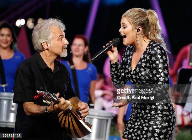 Country music star and AMERICAN IDOL alum Lauren Alaina performs at the 2018 A Capitol Fourth at the U.S. Capitol, West Lawn on July 4, 2018 in...
