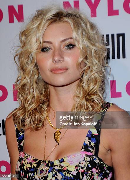 Actress Alyson Michalka arrives at NYLON Magazine's May Issue Young Hollywood Launch Party at The Roosevelt Hotel on May 12, 2010 in Hollywood,...